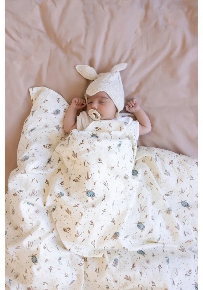 Светложълто детско спално бельо от органичен памук 70x100 cm Sea Garden – Cam Cam Copenhagen