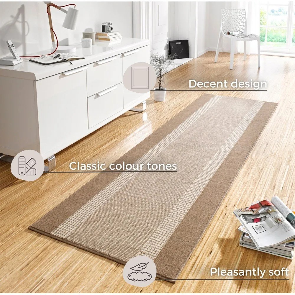 Бежово-кафява пътека , 80 x 300 cm Basic - Hanse Home