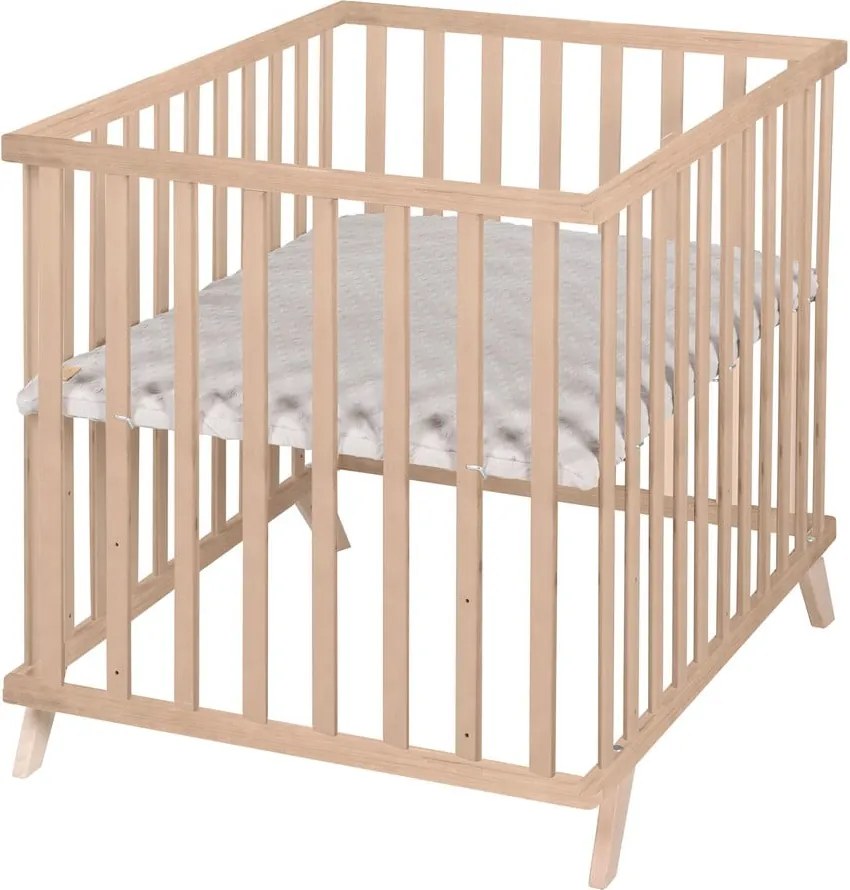 Кошара за игра от масивен бук с регулируема височина 75x100 cm в естествен цвят Lil Planet – Roba