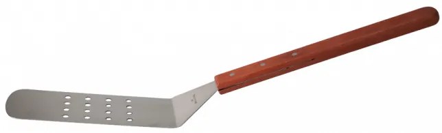 Перфорирана шпатула от неръждаема стомана с дървена дръжка 908B CN-(A0156) - Horecano