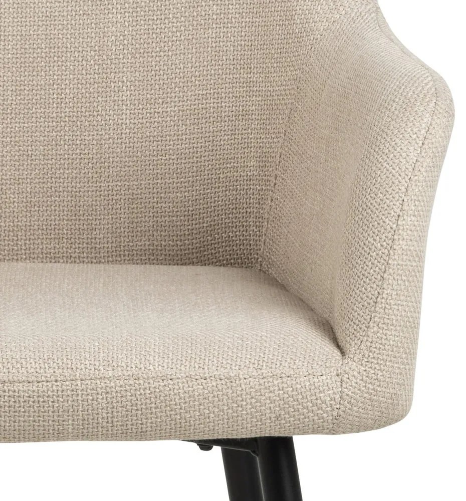 Бежови тапицирани трапезни столове в комплект с подлакътници 2 бр. Lizzy – Actona