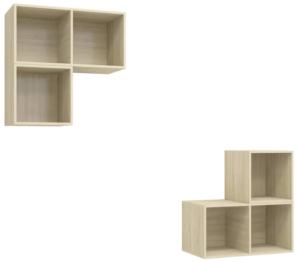 3079766 vidaXL Комплект ТВ шкафове от 4 части, дъб сонома, инженерно дърво