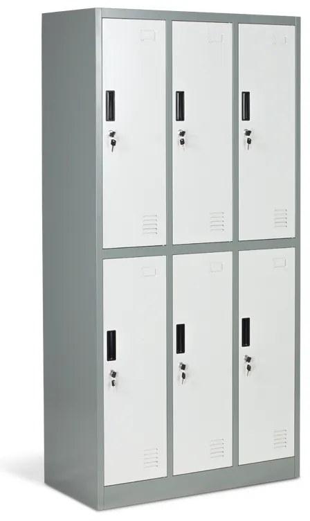 Метален шкаф Carmen CR-1243 K LUX - сив+тъмносив