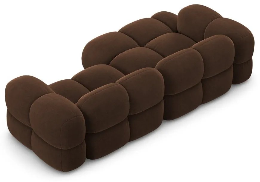 Тъмнокафяв кадифен ъглов диван (ляв ъгъл) Loretto – Cosmopolitan Design