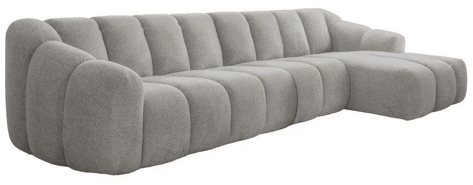 Светлосив ъглов диван (десен ъгъл) Shell – Miuform