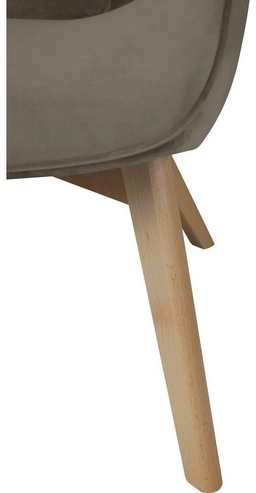 Светлокафяво кадифено кресло Niko – Ropez