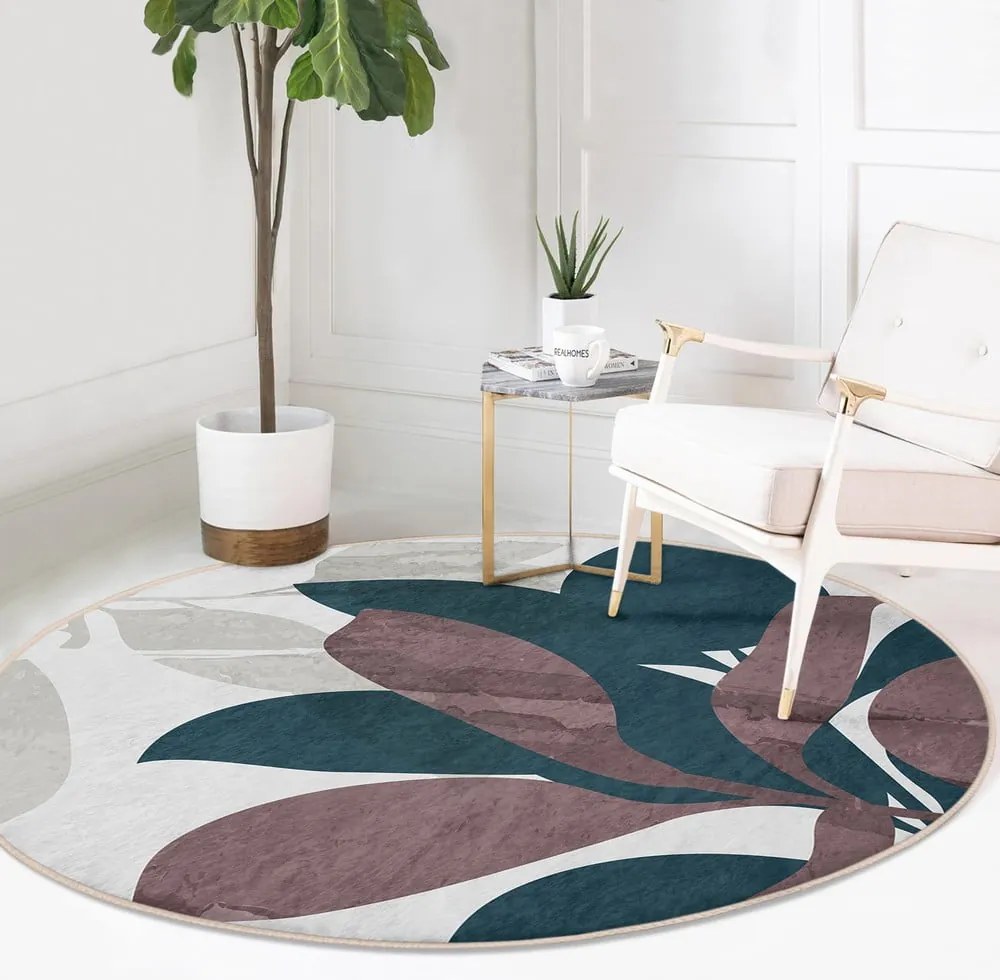 Кръгъл килим подходящ за пране и за прахосмукачки роботи ø 80 cm Comfort – Mila Home