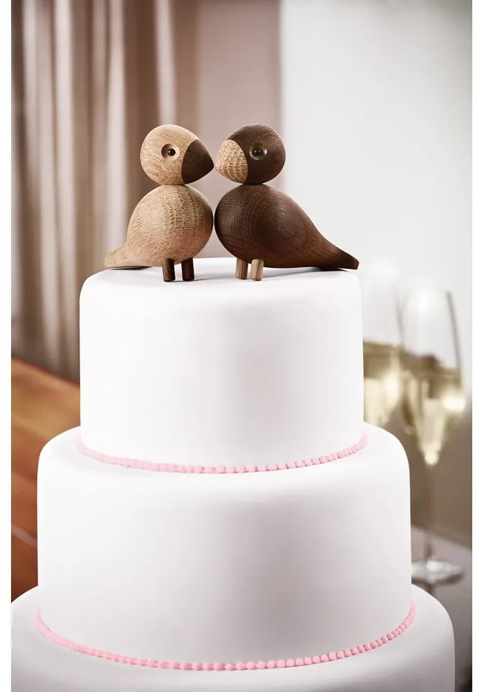 Комплект от 2 статуетки от масивна дъбова дървесина Lovebirds - Kay Bojesen Denmark