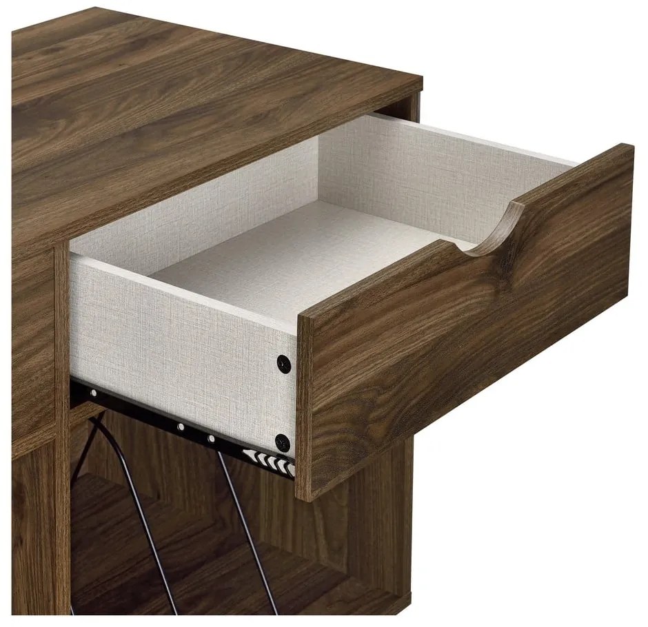 Стойка за плочи от орех 101x81 cm Concord - Novogratz