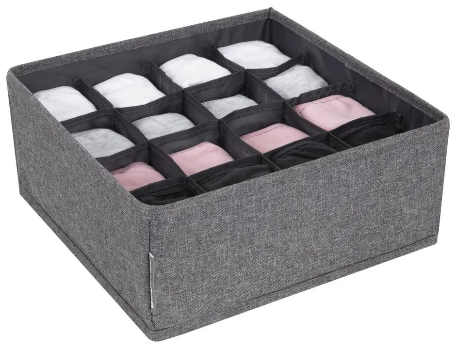 Сив органайзер за чекмеджета с 16 отделения за чекмеджета - Bigso Box of Sweden