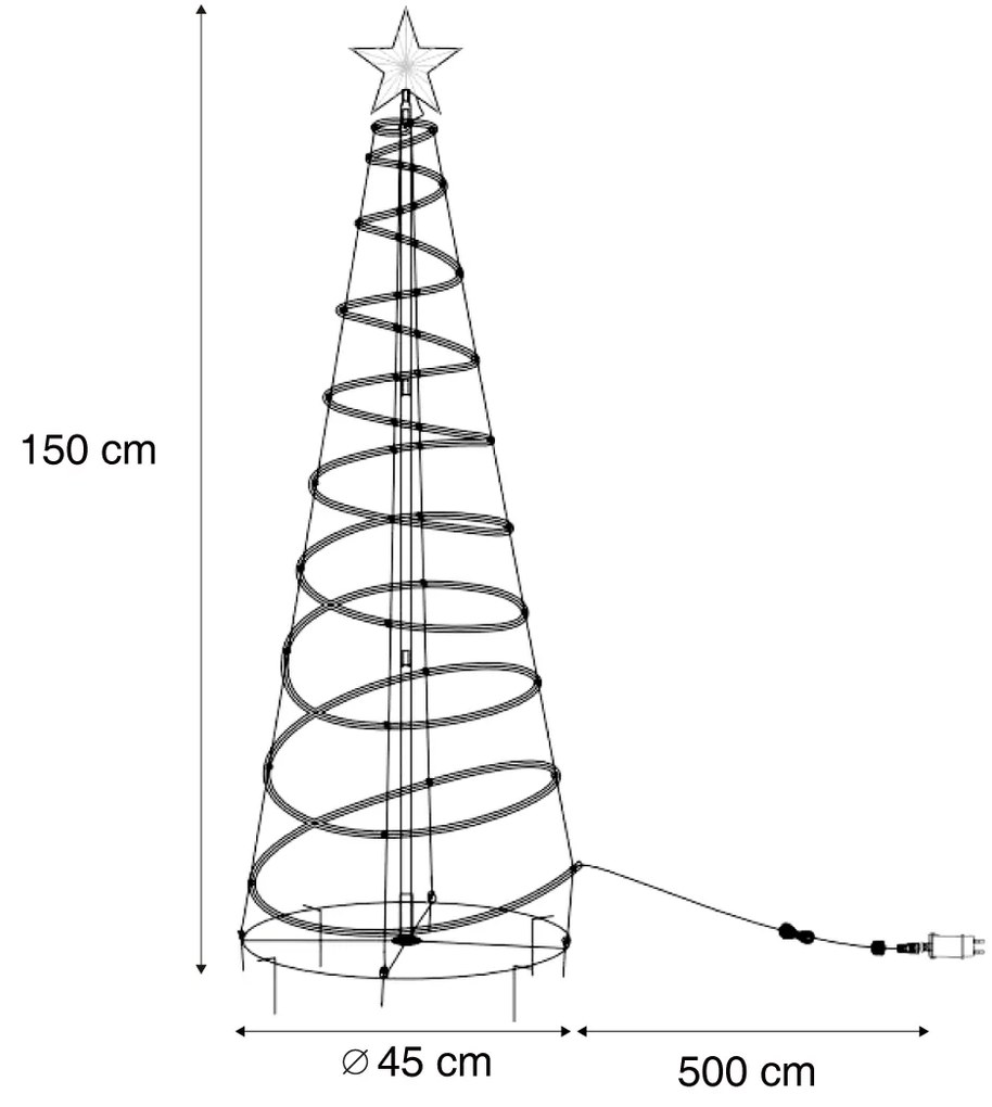 Коледна елха бяла с LED IP44 - Puno