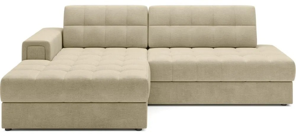 Светлокафяв кадифен сгъваем ъглов диван (ляв ъгъл) Blezalt – ELTAP