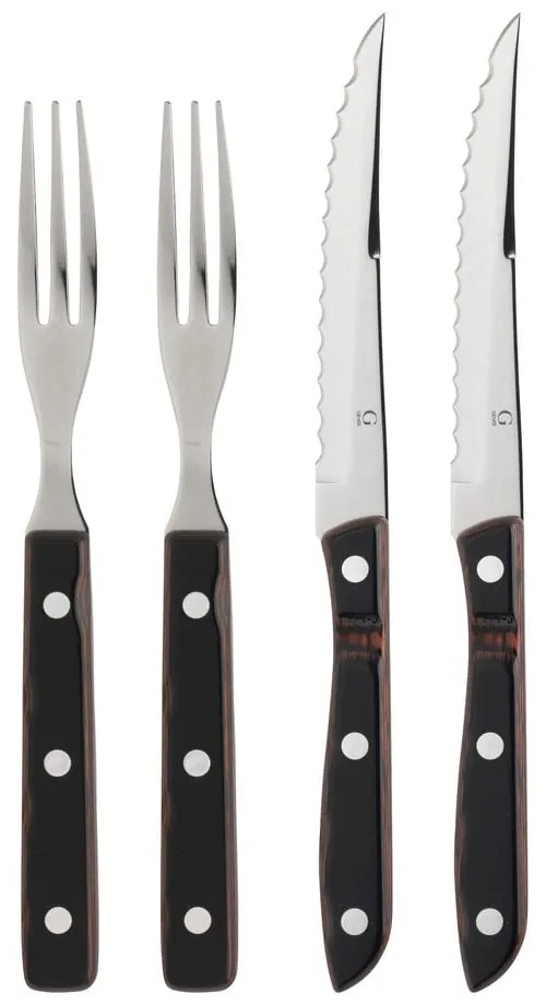 Черно-сребристи прибори за хранене от неръждаема стомана 4 бр. Old Farmer Classic – Gense