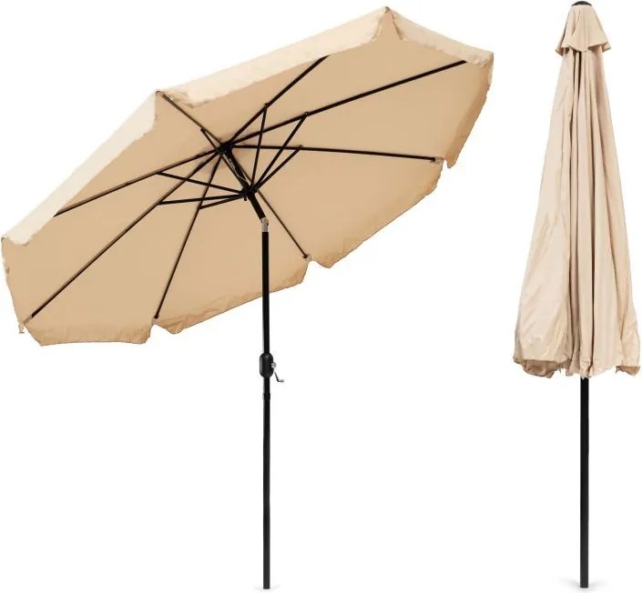 Голям градински чадър с наклон - 300 см Бежово