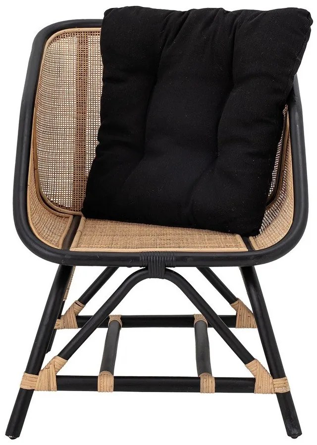 Черно и бежово кресло с плетка Loue - Bloomingville