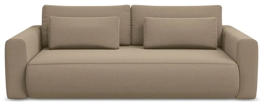 Светлокафяв кадифен разтегателен диван с място за съхранение 238 cm Kapua – Makamii