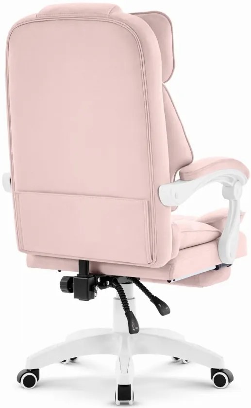 Ергономичен офис стол HC-1031 с поставка за крака - розов