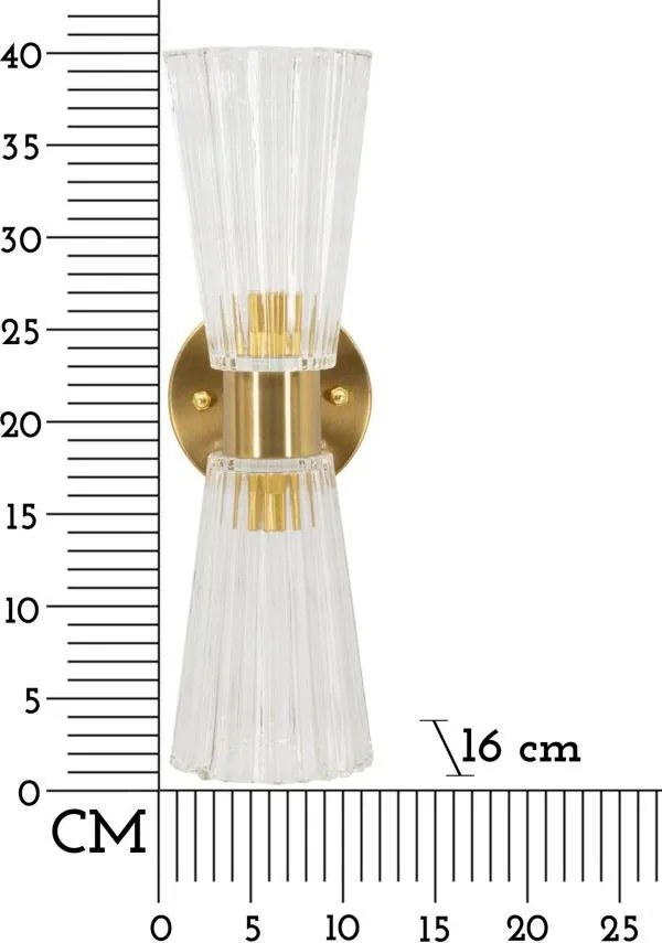 Стъклена стенна лампа в златист цвят Prague – Mauro Ferretti