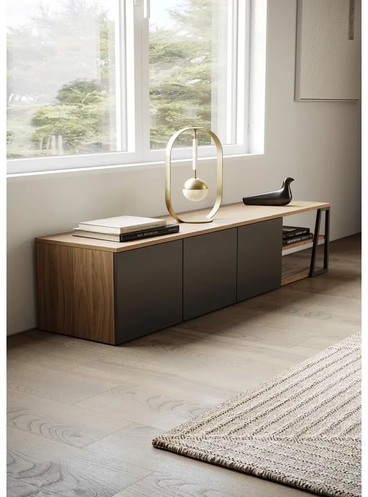 Черна маса за телевизор от орех 190x45 cm Albi - TemaHome