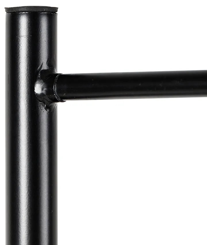 Индустриална подова лампа черна с месинг 2-светлина - Haicha