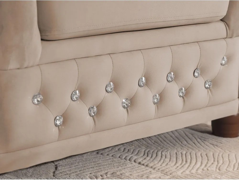 Бежов кадифен разтегателен ъглов диван (ляв ъгъл L форма) York Blik – Ropez