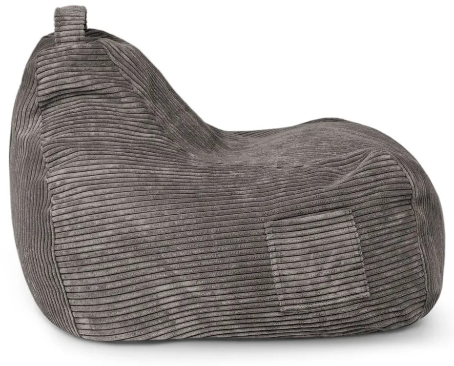 Тъмнокафяв детски пуф от рипсено кадифе Game Amuse – SLOWDOWN