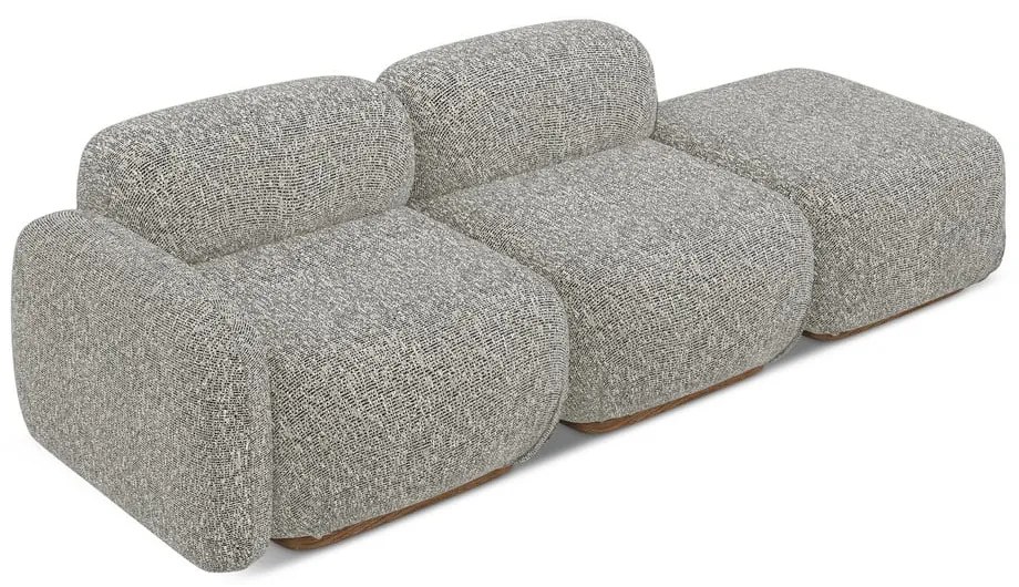 Сив модулна лежанка (ляв ъгъл) Ailani – Makamii