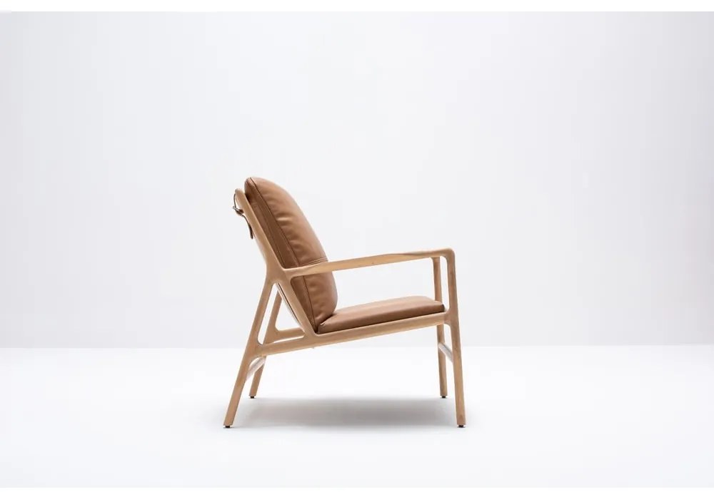 Кожен фотьойл в кафяво-натурален цвят Dedo - Gazzda