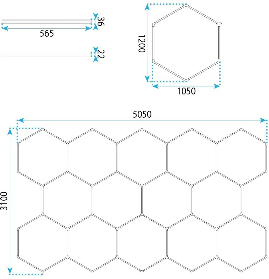LED лампа HEXAGON JNH052-H White