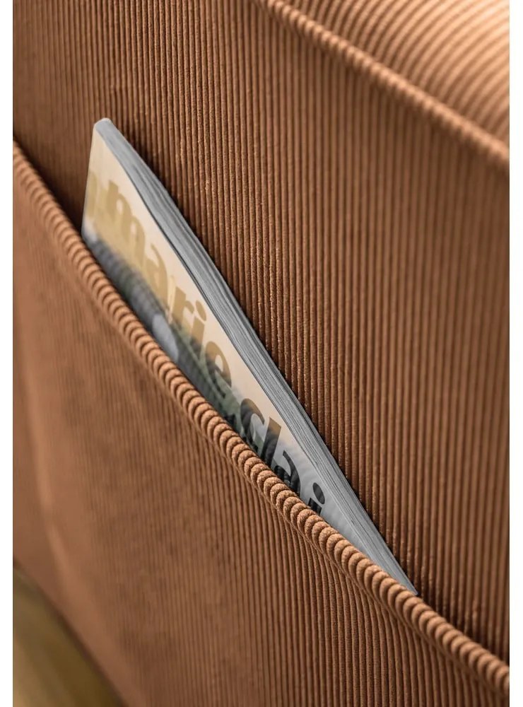 Оранжево/кафяво кресло от рипсено кадифе Lofty Lilly – Miuform