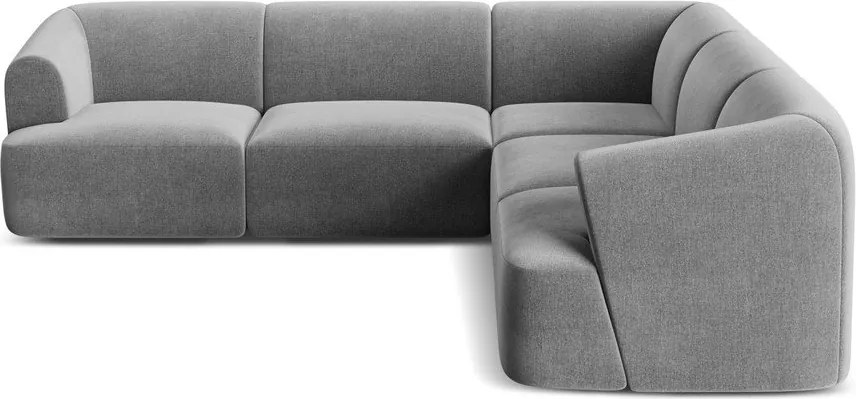 Светлосив кадифен ъглов диван Campi – Cosmopolitan Design