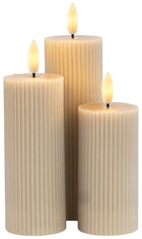 Сиви светлинни декорации в комплект от 3 Smilla - Sirius