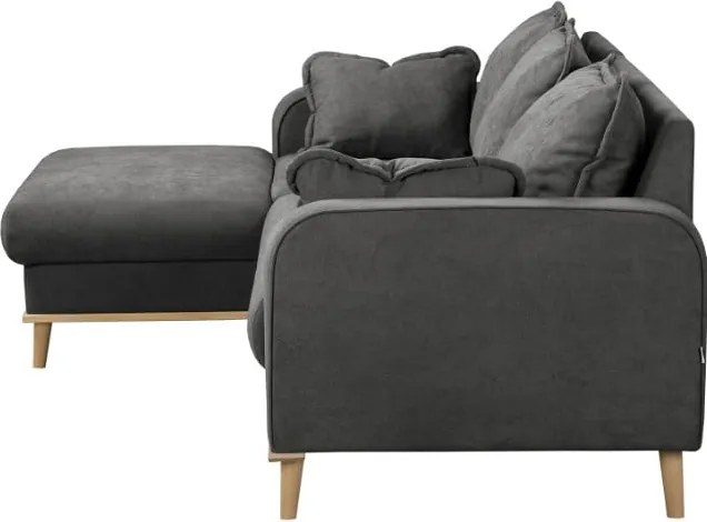 Тъмносив ъглов диван (ляв ъгъл) Beata - Ropez