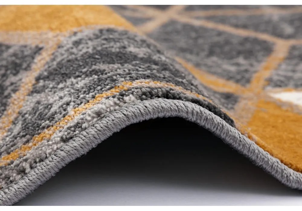 Килим в цвят жълта охра и сиво 160x230 cm Soft – FD