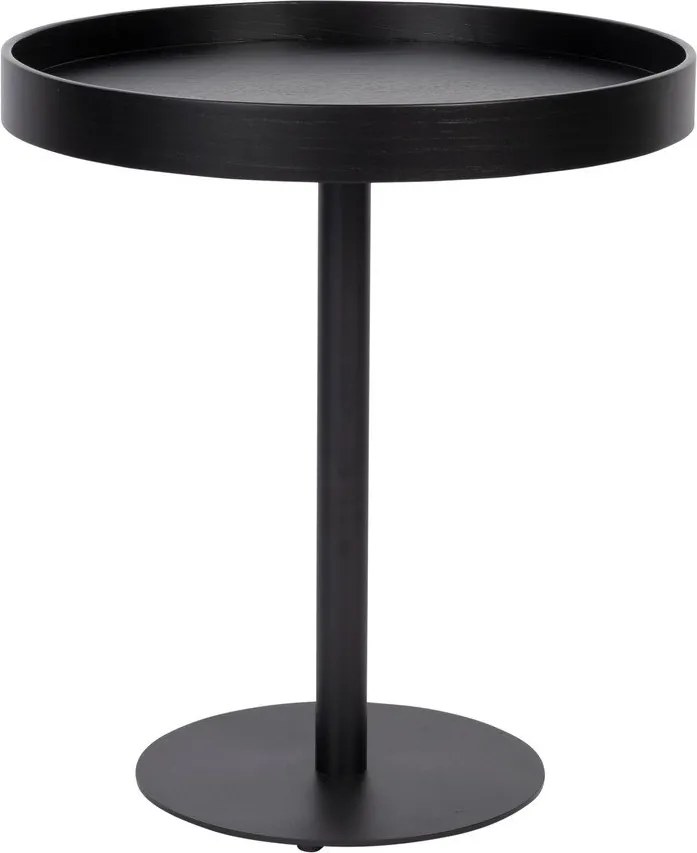 Кръгла странична масичка с дъбов плот ø 40 cm Yuri S – White Label