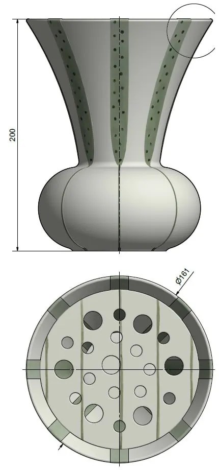 Ваза от каменна керамика, височина 20 cm Signature - Kähler Design