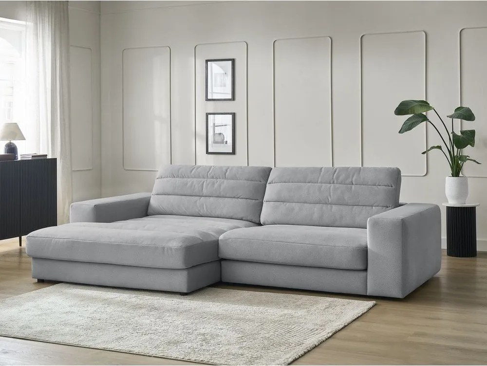 Светлосив кадифен ъглов диван (ляв ъгъл) Sierra – Bobochic Paris