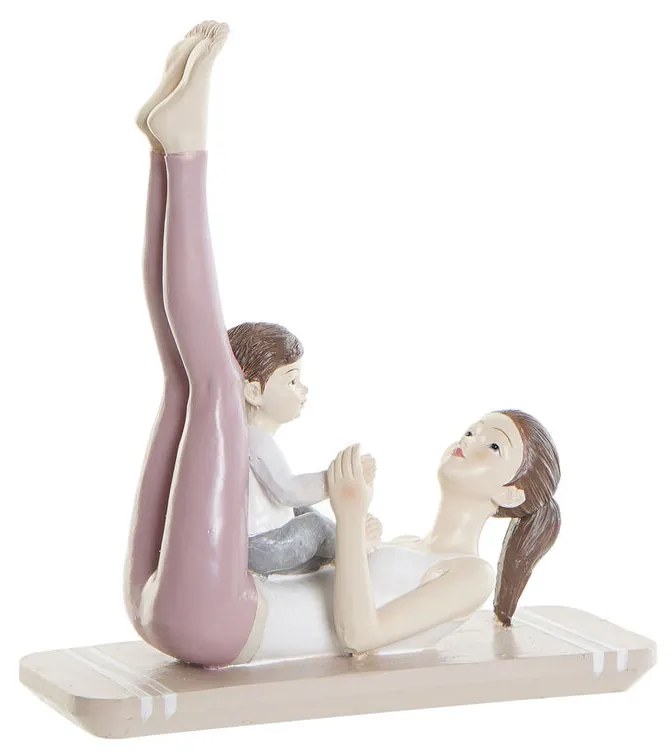 Декоративна фигурка DKD Home Decor Розов Смола Yoga (15,5 x 6,5 x 17 cm)