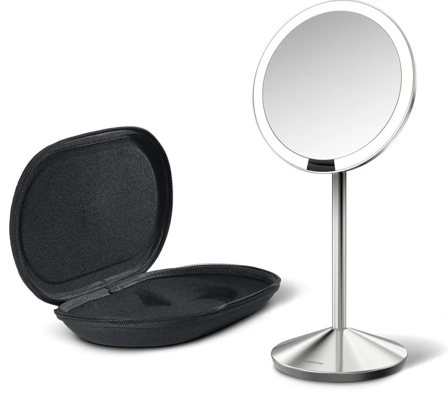 Козметично огледало със светлина/увеличително (10x) ø 12 cm Travel – simplehuman