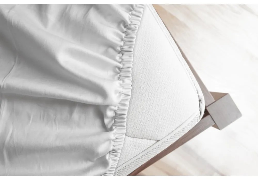 Бял еластичен фланелен чаршаф 90x200 cm – Good Morning