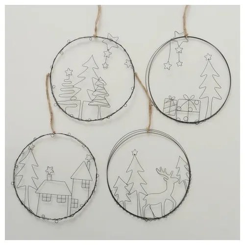 Комплект от 4 висящи коледни декорации Gerda - Boltze