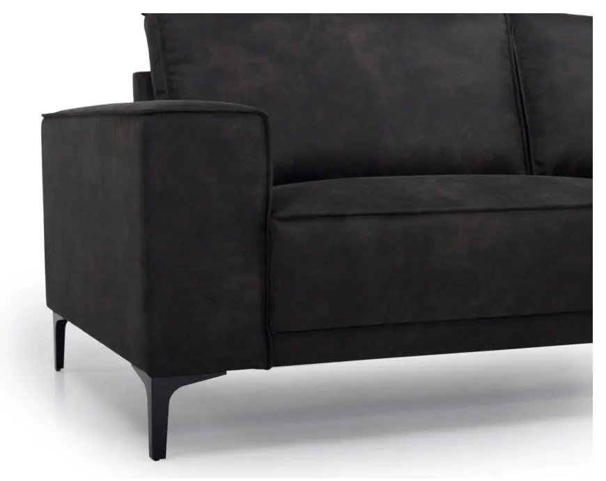 Тъмносив ъглов диван от изкуствена кожа (ляв ъгъл) Copenhagen - Scandic