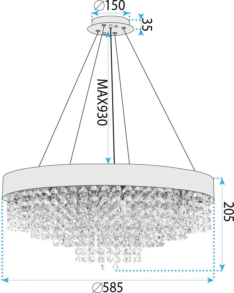 Лампа APP1786-16CP 60 cm Chrome