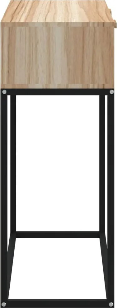 Конзолна маса, 80x30x75 см, инженерно дърво и желязо