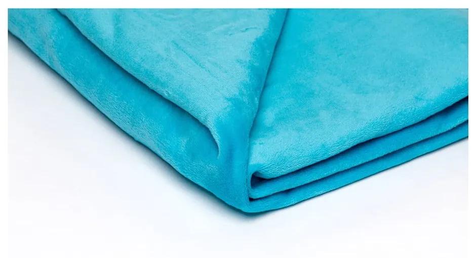 Тюркоазено синьо одеяло от микроплюш , 150 x 200 cm - My House