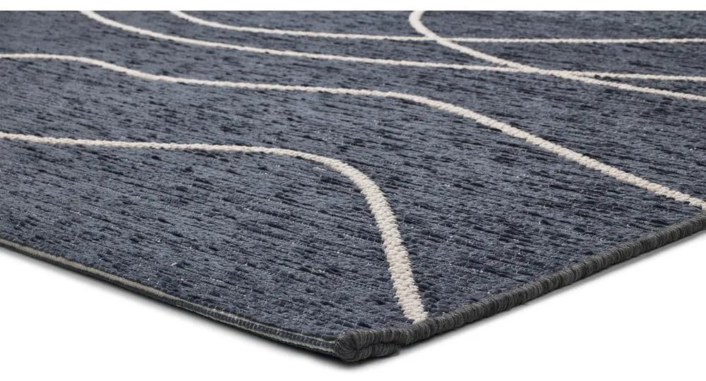 Тъмносин килим за открито с памук Doodle, 130 x 190 cm - Universal
