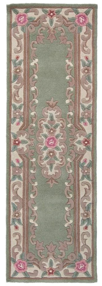 Пътека от зелена вълна , 67 x 210 cm Aubusson - Flair Rugs