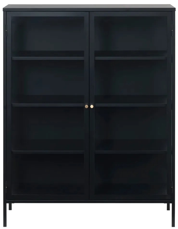 Черна метална витрина 110x140 cm Carmel – Unique Furniture