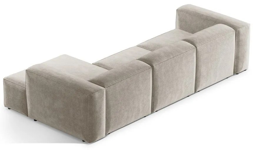 Бежов ъглов диван от рипсено кадифе (десен ъгъл) Bergano – Cosmopolitan Design