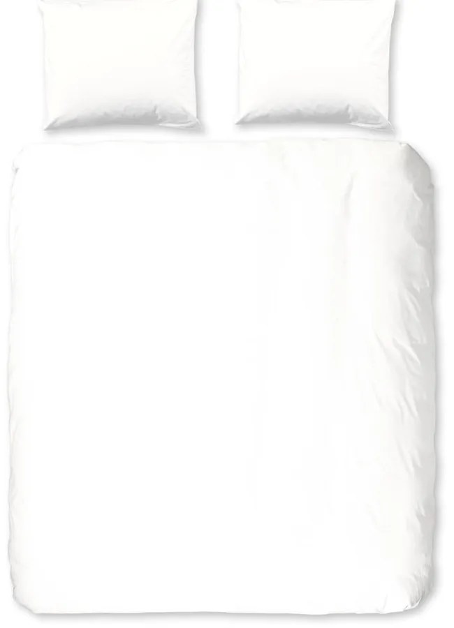 Бяло двойно удължено фланелено спално бельо 200x220 cm – Good Morning